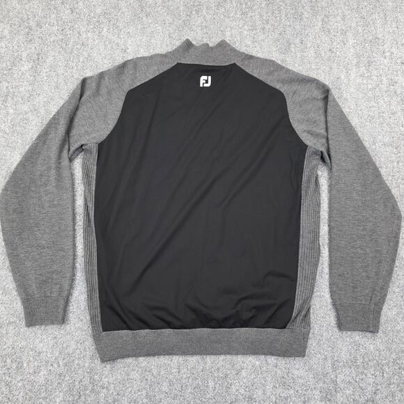 FootJoy Pullover Sweater Mens Large Gray Black Nemacolin Country Club Golf Zip - Picture 4 of 16